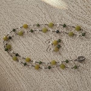 Silpada green stone necklace (earrings sold separately)